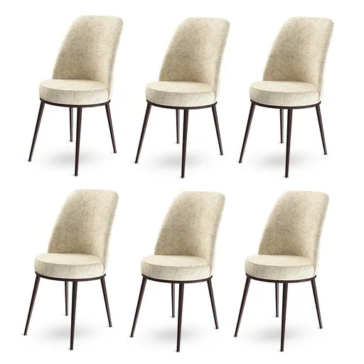 Set de scaune de sufragerie Dexa Cream, 6 buc., crem deschis, 6 buc.