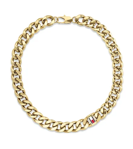 Tommy Hilfiger Colier masiv placat cu aur pentru bărbați Wild 2790636