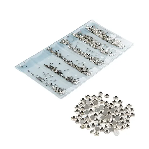 Cristale Unghii Set 6 Marimi Oranjollie Argintiu 1440 buc