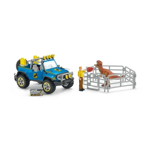 Mașină de teren Schleich 41464 cu gard pentru Dinozaur