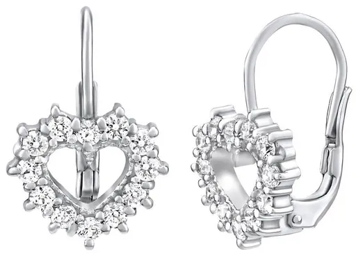 Silvego Cercei in formă de inimă de argint cu Swarovski Zirconia SILVEGO31969S