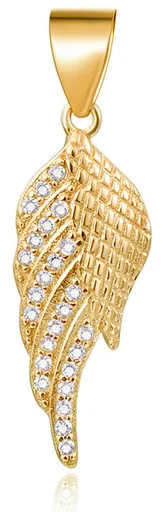 Beneto Pandantiv din argint cu zirconii Aripă de înger AGH594-GOLD