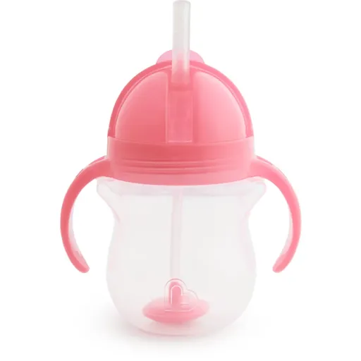 Munchkin Click Lock™ Tip & Sip ceasca cu pai cu greutăți Pink 6 m+ 207 ml