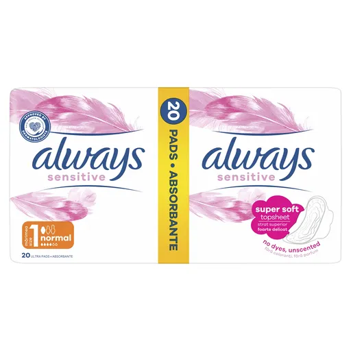Always Absorbante igienice Ultra Sensitive Normal Duo – 20 bucăți