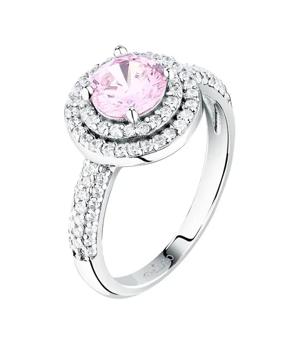 Morellato Inel sclipitor din argint cu zirconiu cubic roz Tesori SAIW27601 54 mm