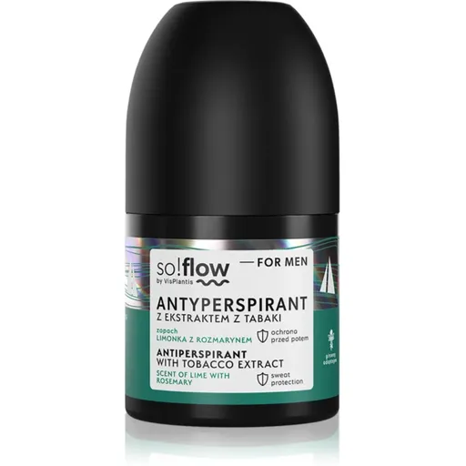 so!flow Men Antiperspirant antiperspirant roll-on pentru barbati Tobacco extract scent of Lime with Rosemary 50 ml
