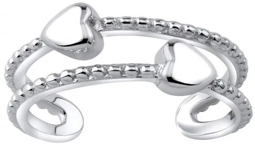 Silvego Inel de argint pentru picior cu inimioare JJJTR0009