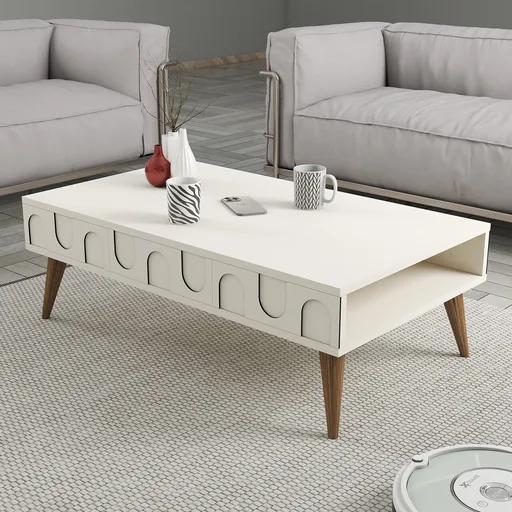 Masuta de cafea, Hanah Home, Lyon 34, 105x34.6x60 cm, Crema/Nuca