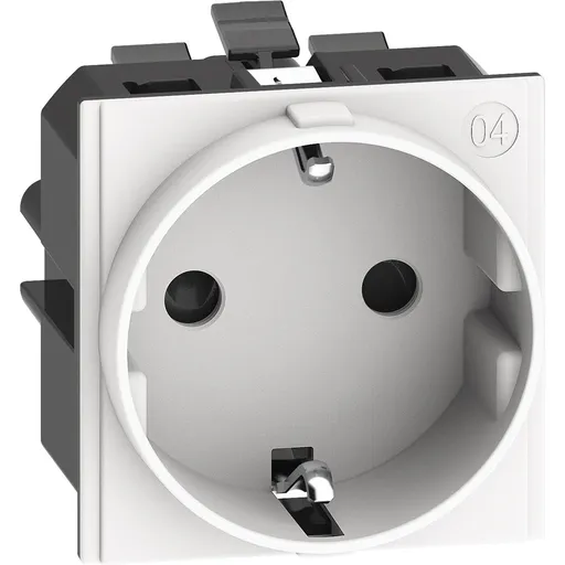 Priza standard german cu borne automate Bticino Living Now KW4141A, alb