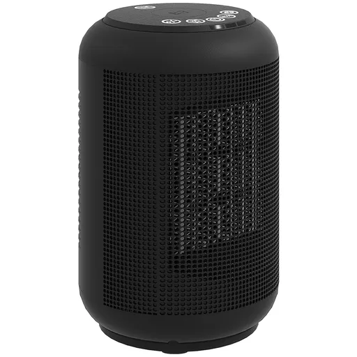 HOMCOM Încălzitor electric cu 3 moduri și temporizator 24h, 14x14x21.5 cm, Negru | Aosom Romania