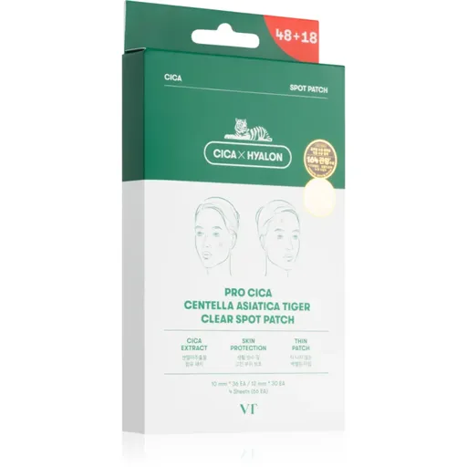 VT Cosmetics Pro Cica Centella Asiatica Tiger Clear Spot Patch plasturi pentru piele problematică 66 buc