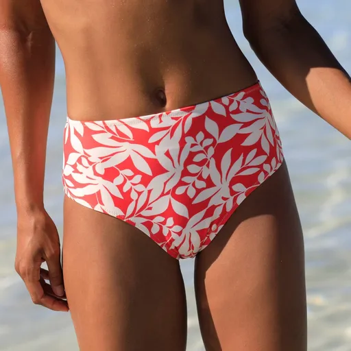 Linao slip de baie cu talie înaltă imprimat