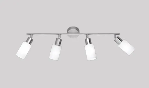 Plafoniera Mars, RL, 60x8x18.5 cm, 40W, 4x E14, metal, nichel mat/alb