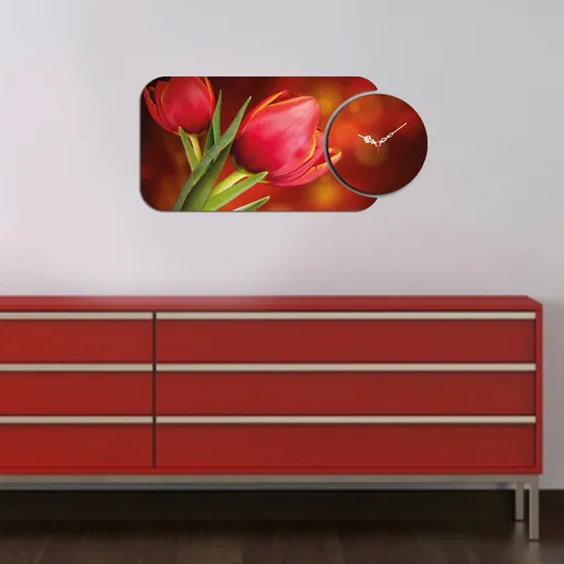 Ceas de perete, YMS-29, Dimensiune: 68 x 32 cm, Multicolor