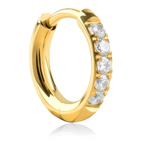 Troli Cercel rotund single placat cu aur cu zirconii VHLLE2008G 0,8 cm