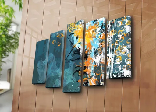 Tablou decorativ, 5PATK-214, 19 x 70 cm, Multicolor