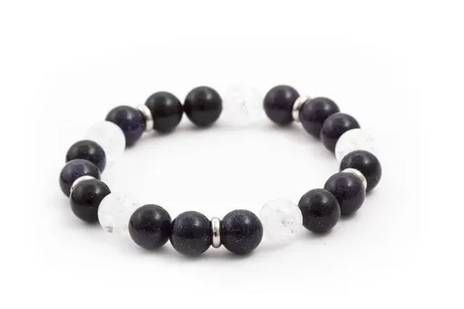 Agato Brățară cu mărgele din aventurină și cristale MINK27/17