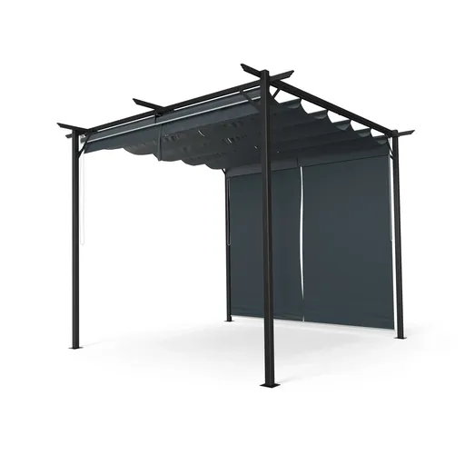 Blumfeldt Pantheon Robust Pergola, 3x3 m oțel vopsit electrostatic, rezistent la intemperii, cu jaluzele laterale