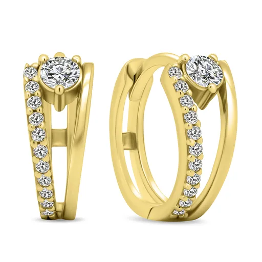 Brilio Silver Cercei uimitori placați cu aur cercuri cu zirconi EA503Y