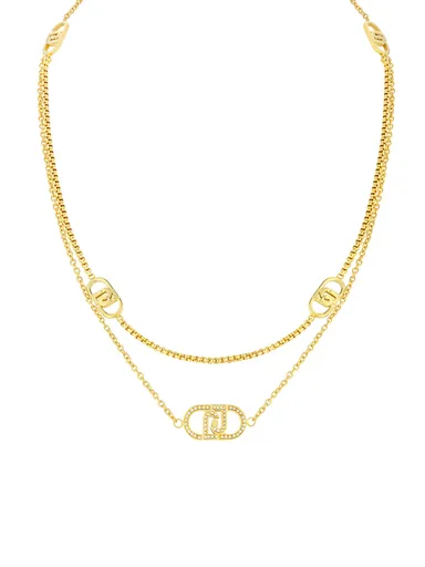 Liu Jo Colier fashion placat cu aur cu cristale LJ2907