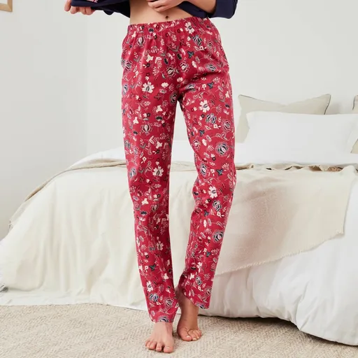 Pantaloni de pijama cu imprimeu vegetal
