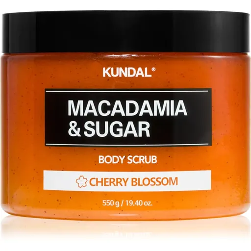KUNDAL Macadamia & Sugar Cherry Blossom exfoliant din zahar unt de shea 550 g