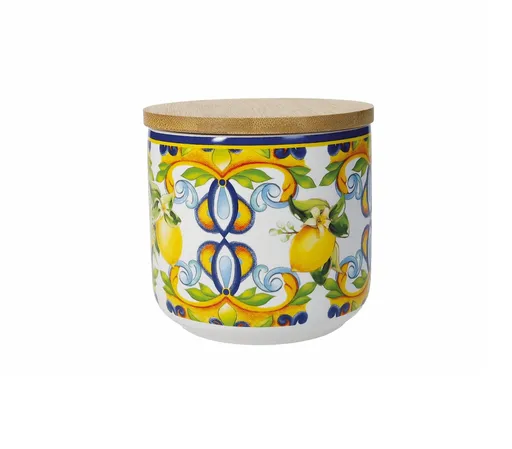 Recipient cu capac ermetic, Citrus, Brandani, D10x10 cm, 500 g, portelan New Bone China