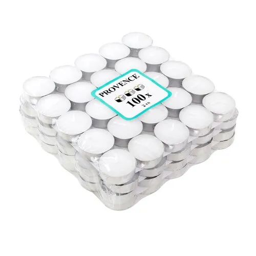 Lumânări de tip pastilă Provence 100 buc  alb