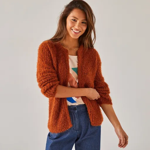 Paletă pulover tricotat cu blană