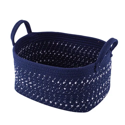 Coș pătrat din bumbac Altom Dark blue, 24 x34 x 18 cm, M