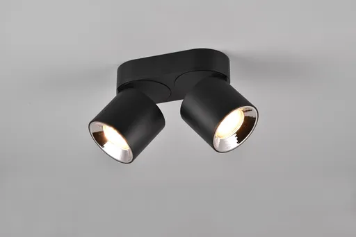 Plafoniera Guayana, TRIO, 18x8.7x12 cm, 10W, 2x GU10, metal, negru mat