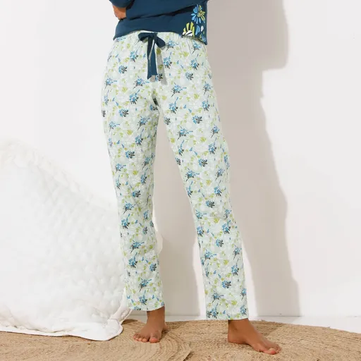 Pantaloni de pijama cu imprimeu petale