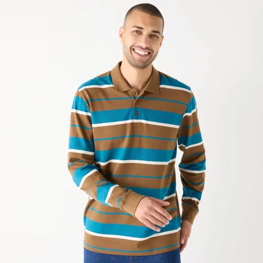 Tricou polo cu mâneci lungi, din tricot piqué