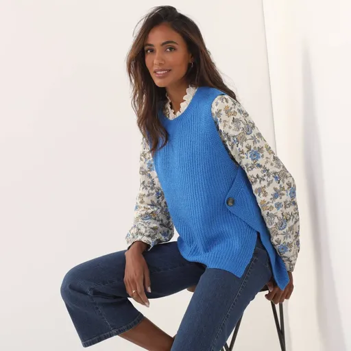 Pulover fără mâneci, atingere mohair