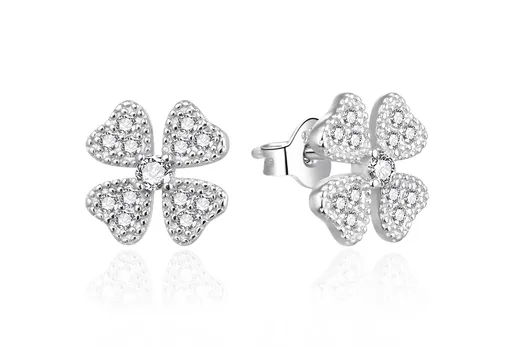 Agato Cercei strălucitori din argint Trifoi cu patru foi AGT-E198PW