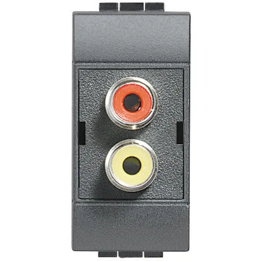 Priza dubla RCA Bticino Living Light L4269R, antracit