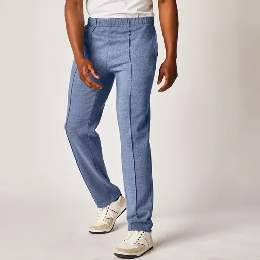 Pantaloni Molton casual drepți cu talie elastică