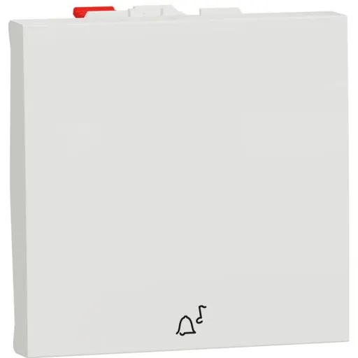 Intrerupator revenire 10A 2 module simbol sonerie Schneider Noua Unica NU320618C, alb