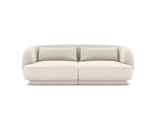 Canapea 2 locuri, Tulum, Cosmopolitan Design, 180x90x70 cm, catifea, bej deschis