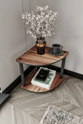 Masuta, Hanah Home, Bookcase 2-Tiers Corner, 34x38x34 cm, MDF , Maro