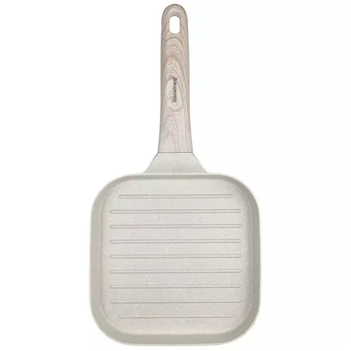 Tigaie grill Klausberg KB 7812, 18.5 cm, Finisaj marmura, Maner Cool Touch, Inductie, Bej