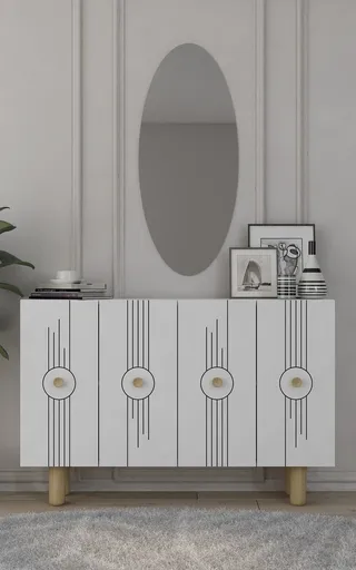 Consola, Hanah Home, Fraud Bohem KM120, 120x75x29.6 cm, Alb