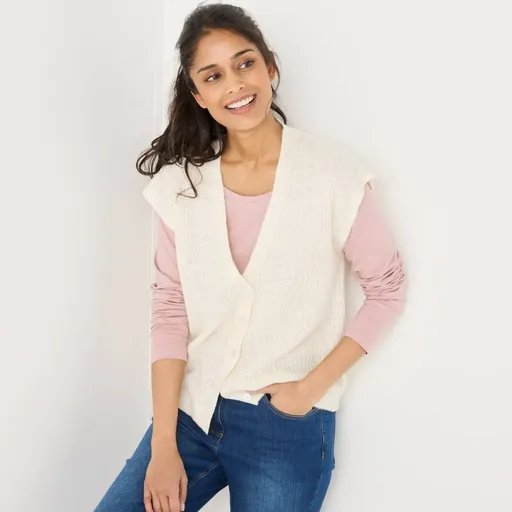 Vestă cu nasturi și model simplu