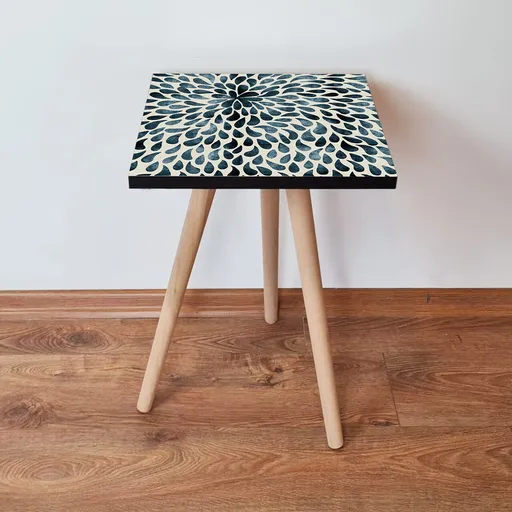 Masuta, Hanah Home, Shp54, 35x42x35 cm, Verde / Bej / Negru