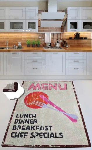 Covor, Menü Djt, 80x120 cm, Poliester, Multicolor