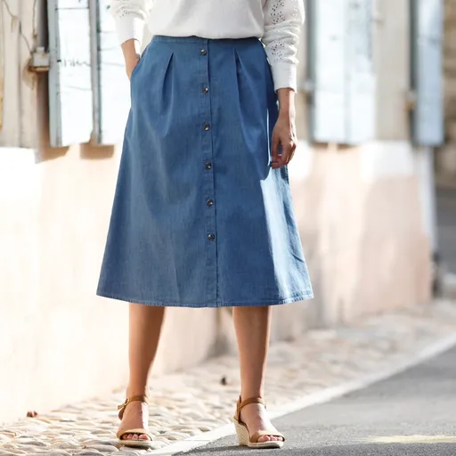 Fustă din denim cu nasturi