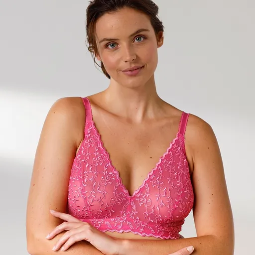 Sutien triunghiular Batlow din tul brodat, fără arcuri