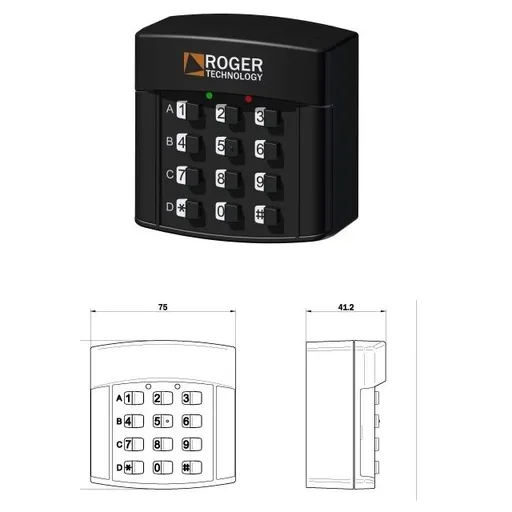 Selector digital cu 4 canale Roger H85/TDR/E IP54, cod fix, rolling code