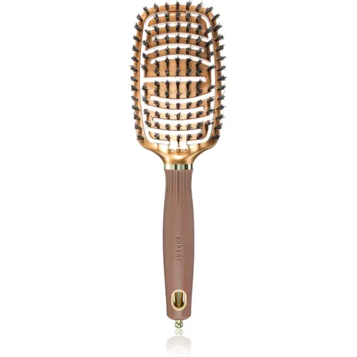 Olivia Garden Expert Flex perie de tip paletă cu peri de mistret Gold&Brown 1 buc