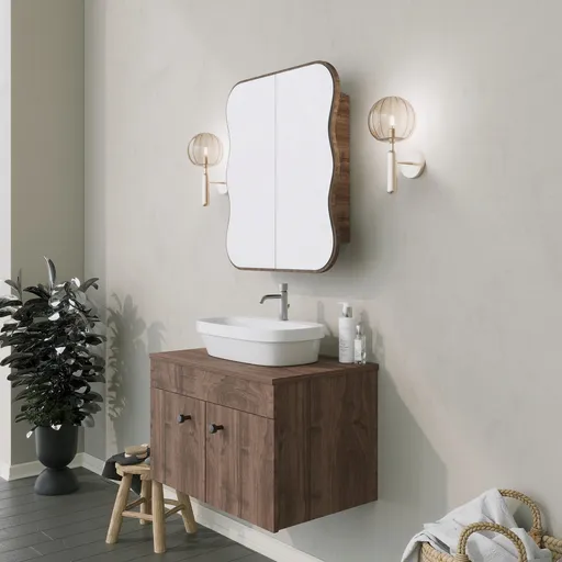 Dulap de baie, Hanah Home, Day Dream, 12x45x50 cm, Maro